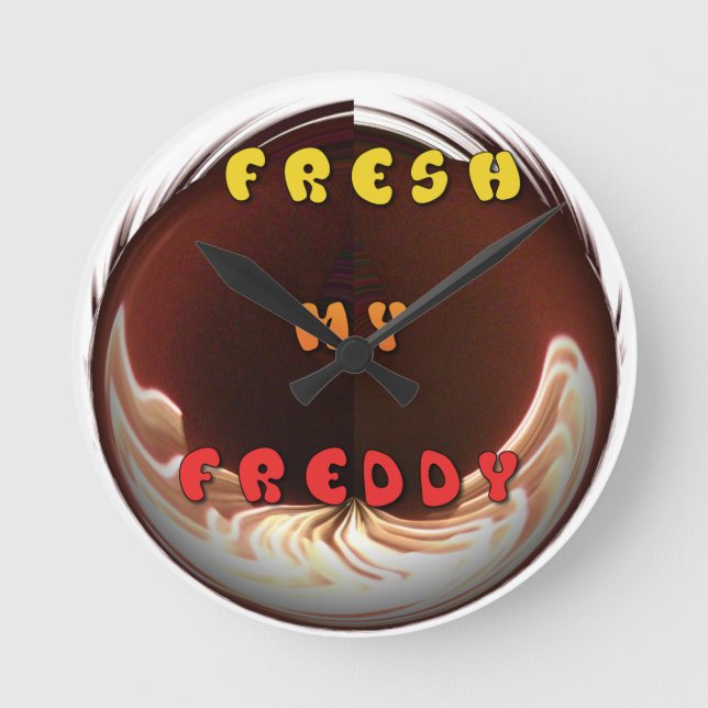 Uppdatera min Freddy Art-utskrift Rund Klocka (Framsida)