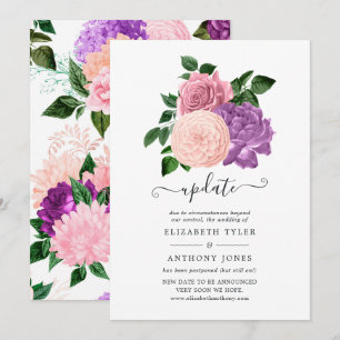 Uppdatera Peach Rosa & Lavender Lila Blommigt Bröl Inbjudningar