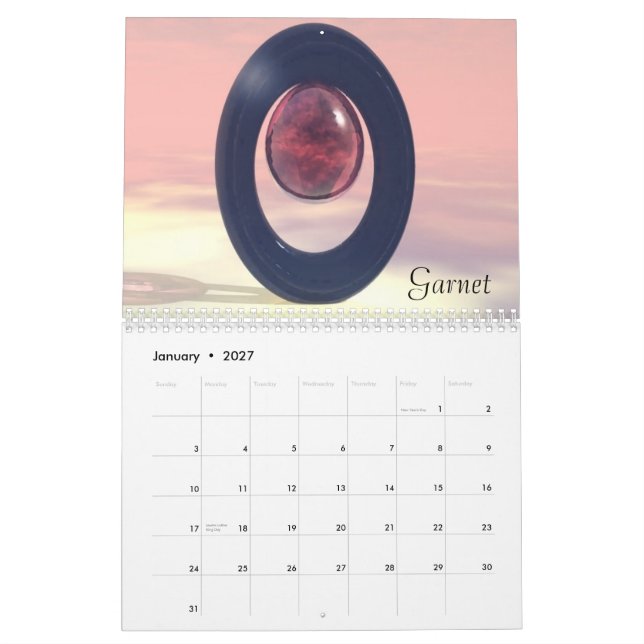 (Uppdaterad) Birthstone kalender 2009 - skräddarsy (Jan 2027)
