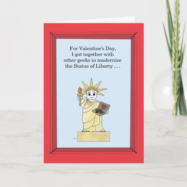 Uppdaterad frihetsgudinnan - valentin helgkort (Framsida)