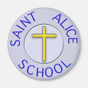 Uppdaterad Saint Alice Blue/grått och guld Patch Magnet