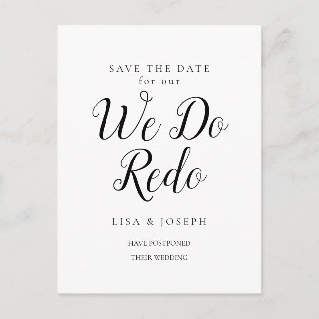 Uppdaterad Save the Date Vi Gör Om Manus Foto Vykort (Framsida)