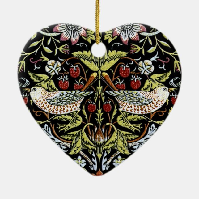 Uppdaterade William Morris fåglar och blommor 2 Julgransprydnad Keramik (Baksidan)