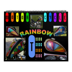 Uppdaterat! Motorcykelregnbåge 2013 -- 18 månade Kalender