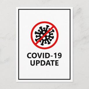 Uppdatering av annullering av Corona Virus Covid19 Vykort