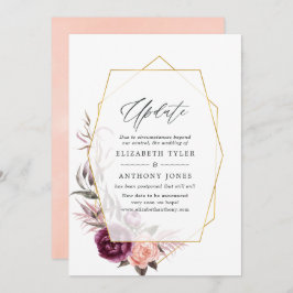 Uppdatering av geometrisk Bröllop för plommon och  Inbjudningar