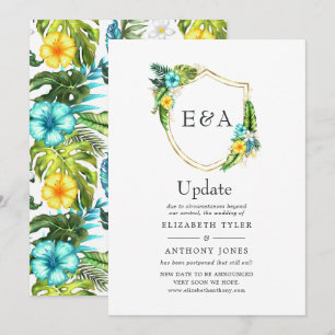 Uppdatering av Monogram Tropical Summer Beach Wedd Inbjudningar