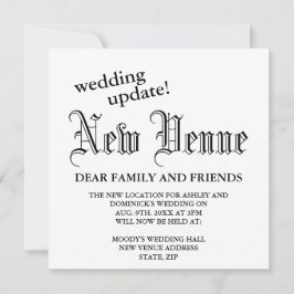 Uppdatering av nya planer för Gothic Bröllop Meddelande