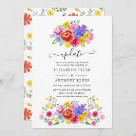 Uppdatering av Watercolor Blommigt Mexican Fiesta Inbjudningar