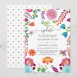 Uppdatering av Watercolor Blommigt Mexican Fiesta Inbjudningar
