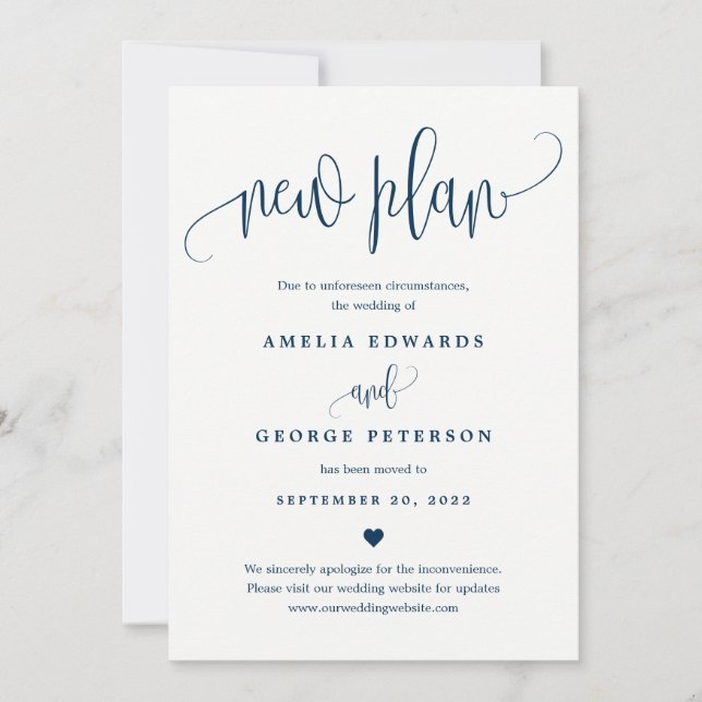 Uppdateringskort för Lättfärgad Kalligrafi EDITABL Spara Datumet (Framsida)