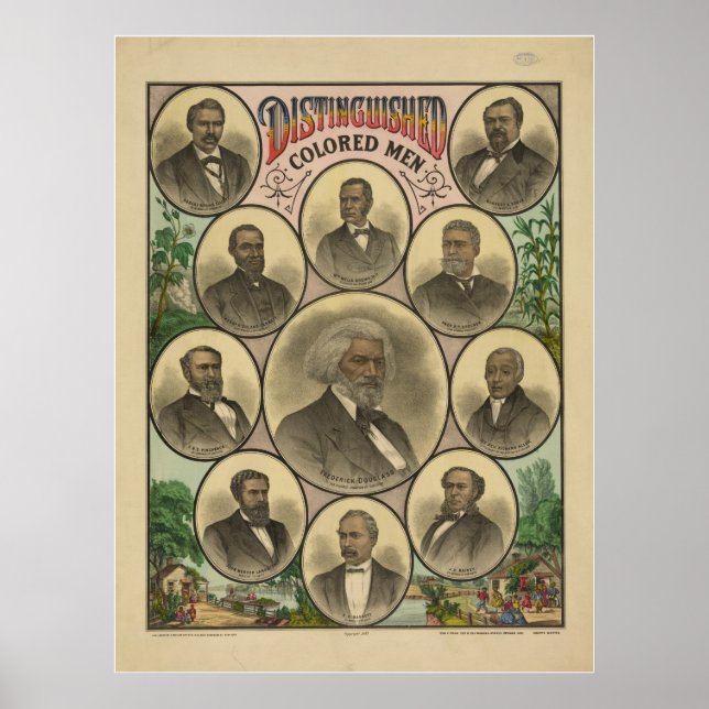 Uppdelad Färgad Manar Frederick Douglass Poster (Framsidan)