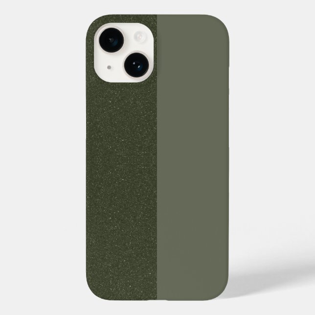 Uppdelad Grönt iPhone 14 Fodral - Anpassade (Baksida)