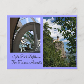 Uppdelat vykort för Sten-fyr och Prism