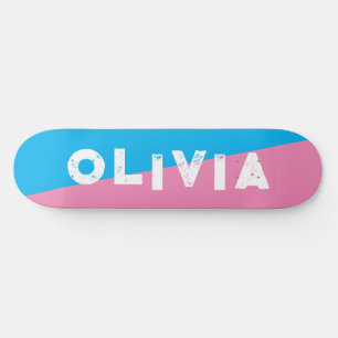 Uppdelning av rosa och blåskateboard mini skateboard bräda 18,5 cm