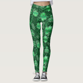 Uppdelning av Shamrocks och Swirls ID289 Leggings