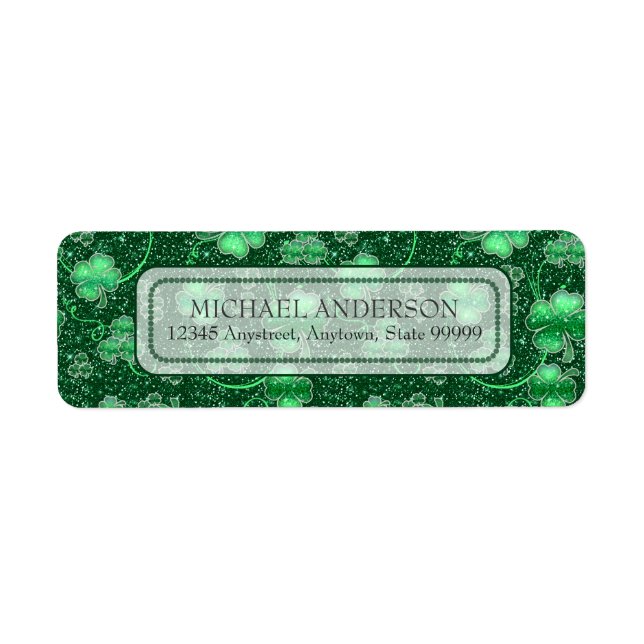 Uppdelning av Shamrocks och Swirls ID289 Returadress Etikett (Framsidan)