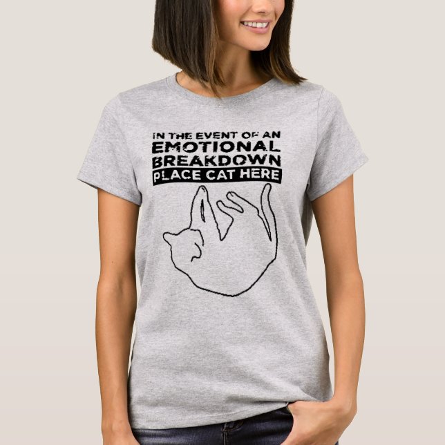 Uppdelning av Ställe-katt här T-Shirt (Framsida)