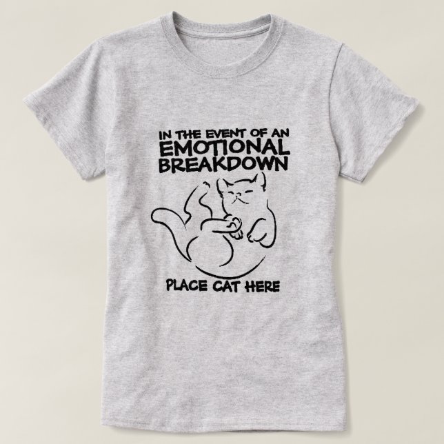 Uppdelning av Ställe-katt här T-shirt (Design framsida)