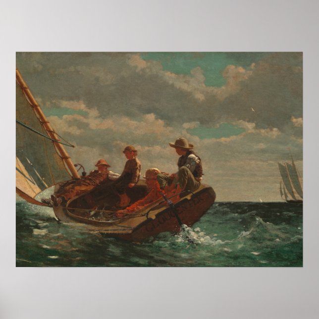 Uppdelning (en rättvis Vind) av Winslow Homer Poster (Framsidan)