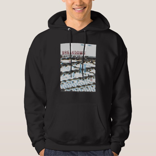 Uppdelningen Retro Computer Glitch Geek Programmer Hoodie (Framsida)