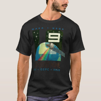 Uppdrag av LANDSAT 9-logotyp - vintagen ser väsent T Shirt