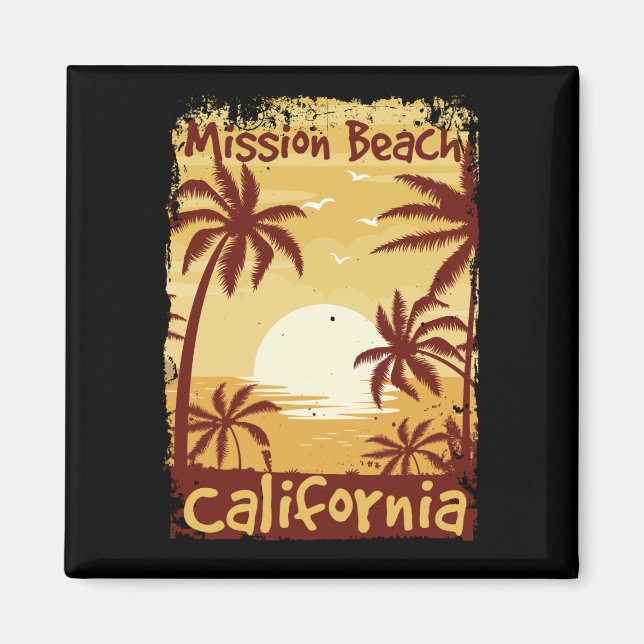 Uppdrag Beach California Magnet (Framsidan)