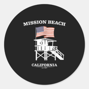 Uppdrag Beach Shirt Retro San Diego California Bea Runt Klistermärke