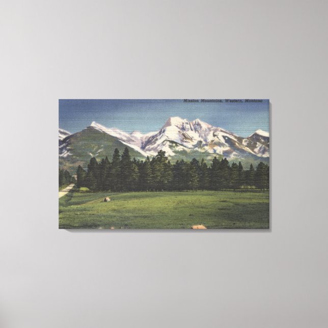 Uppdrag bergsvy i MontanaMontana Canvastryck (Framsida)