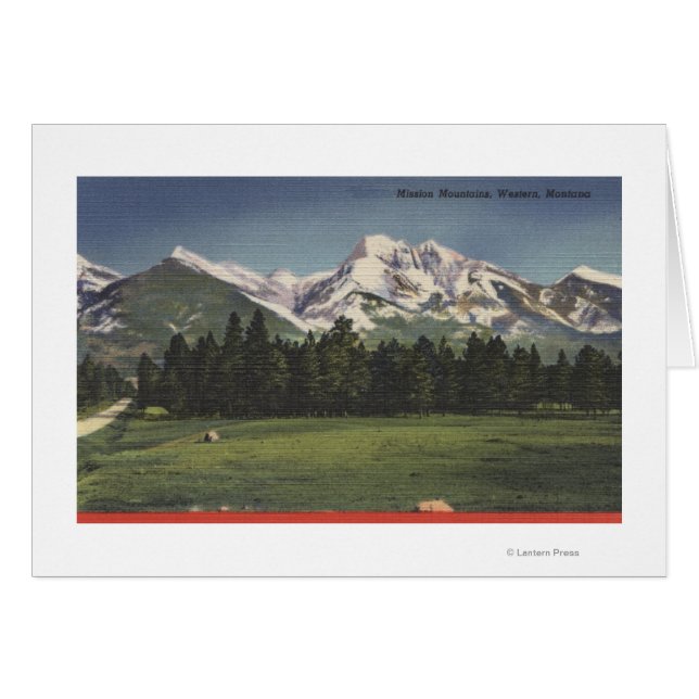 Uppdrag bergsvy i MontanaMontana Hälsningskort (Framsidan Horizontal)