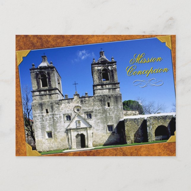 Uppdrag Concepcion i San Antonio, Texas Vykort (Framsida)