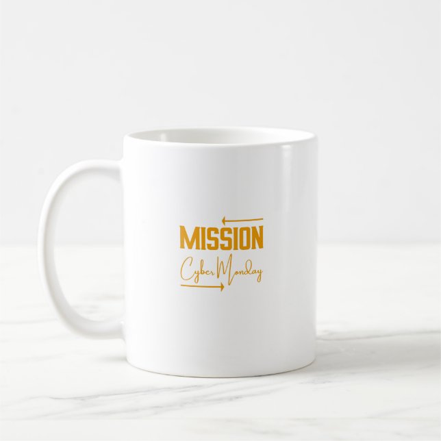 Uppdrag Cyber Måndag lustigt mug-design Kaffemugg (Vänster)