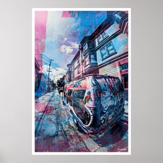 Uppdrag District Graffiti Sten skåpbilen i SanFran Poster (Framsidan)