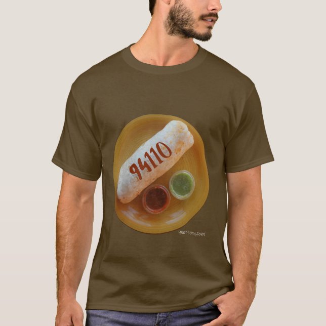 Uppdrag Distriktet Burrito | San Francisco 94110 T Shirt (Framsida)