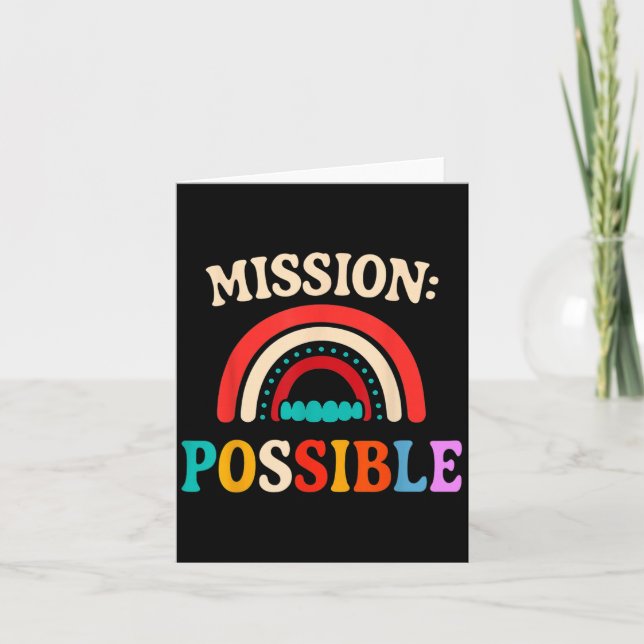 Uppdrag möjlig Motivational Inspirational School Kort (Framsida)