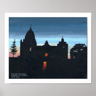 Uppdrag San Carlos, Carmel, Kalifornien Poster