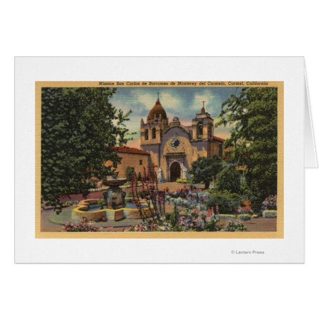 Uppdrag San Carlos de Borromeo de Monterey Hälsningskort (Framsidan Horizontal)