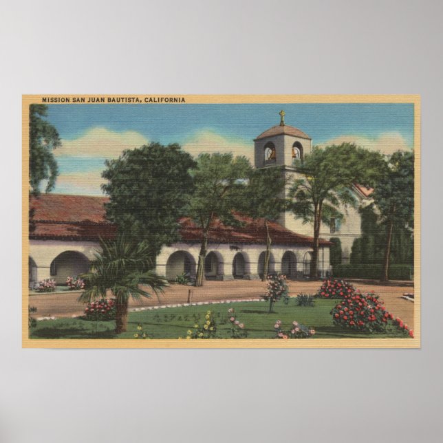 Uppdrag San Juan Bautista, Kalifornien Poster (Framsidan)