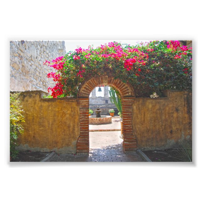Uppdrag San Juan Capistrano Courtyard Archway Fototryck (Framsidan)