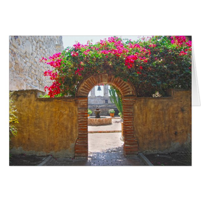 Uppdrag San Juan Capistrano Courtyard Archway Hälsningskort (Framsidan Horizontal)