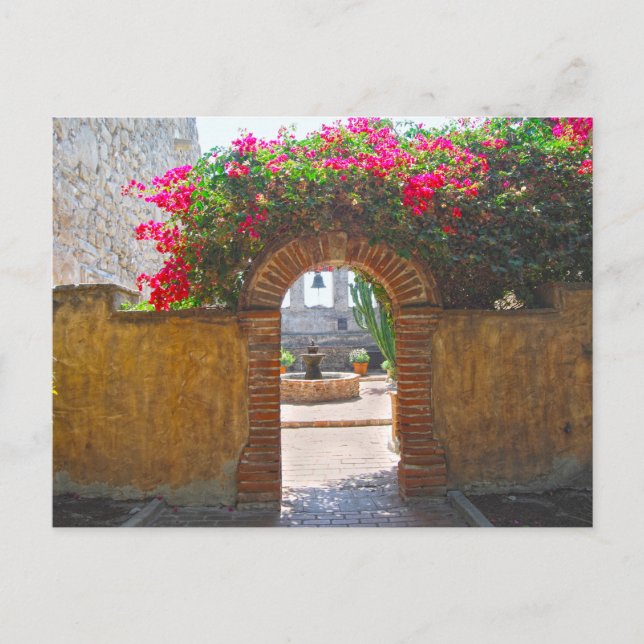 Uppdrag San Juan Capistrano Courtyard Archway Vykort (Framsida)