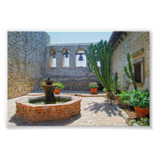 Uppdrag San Juan Capistrano Courtyard Fototryck