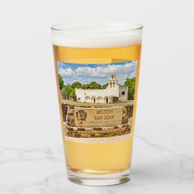 Uppdrag San Juan, San Antonio, Texas, Beer Glass Glaskopp (Framsida fylld)