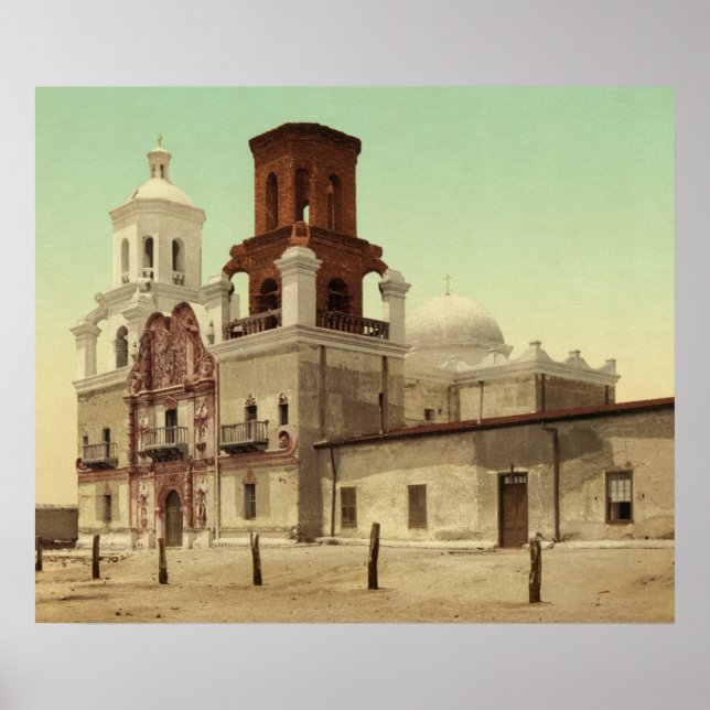 Uppdrag San Xavier del Bac, Tucson, Arizona 1902 Poster (Framsidan)