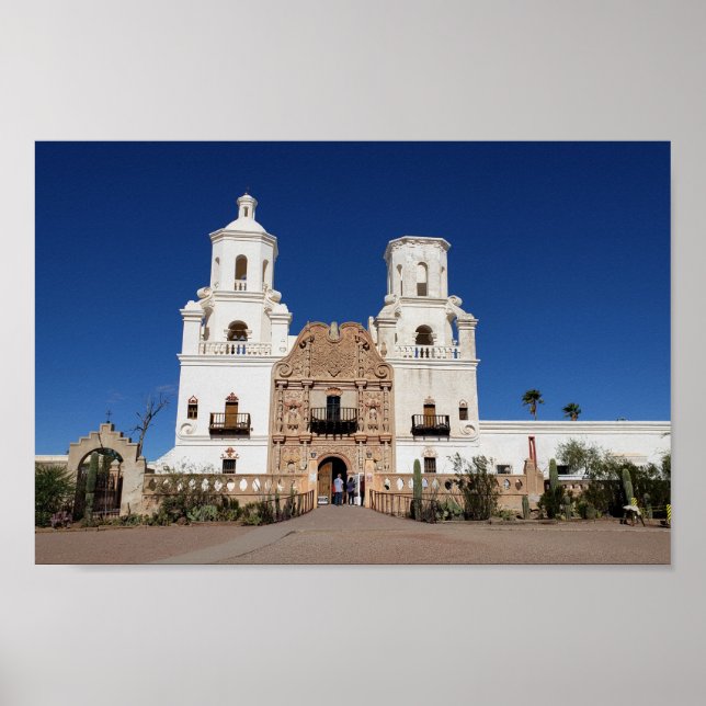 Uppdrag San Xavier Del Bac, Tucson AZ Poster (Framsidan)