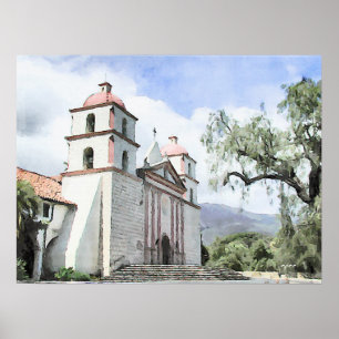 Uppdrag Santa Barbara Watercolor Print Poster