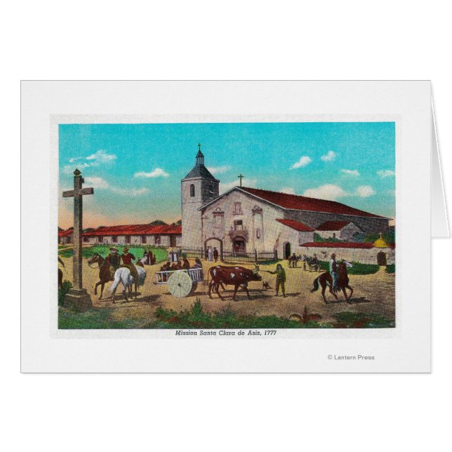 Uppdrag Santa Clara de AsisSanta Clara, CA Hälsningskort (Framsidan Horizontal)