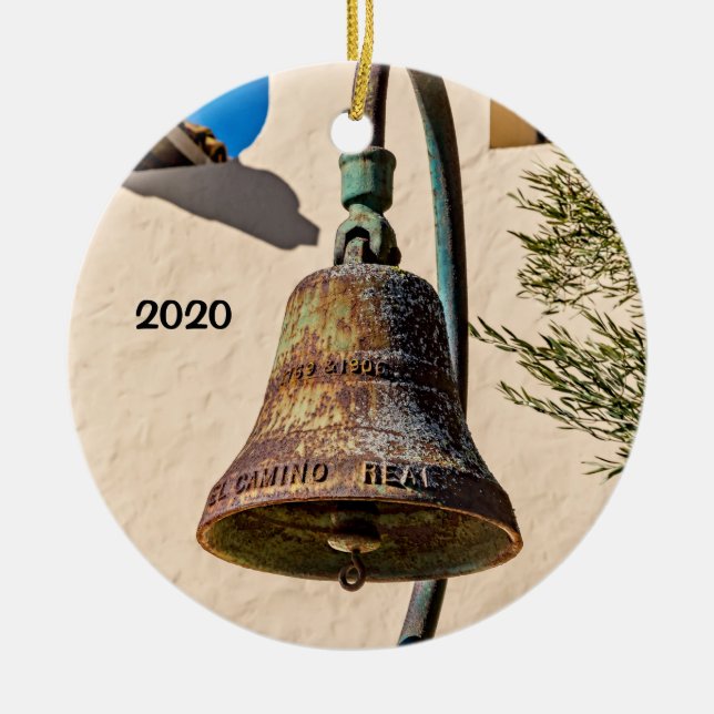 Uppdrag Santa Inés, Solvang, Kalifornien Julgransprydnad Keramik (Framsidan)