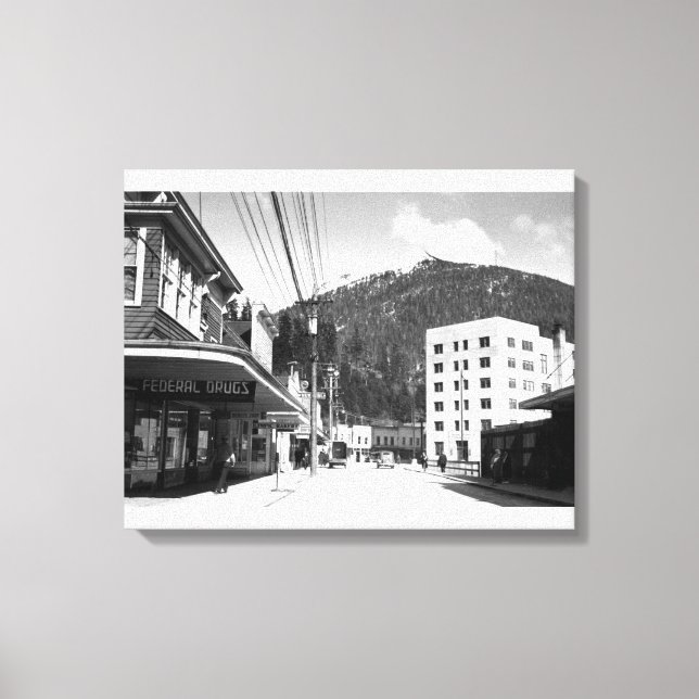 Uppdrag Street i Ketchikan centrum Canvastryck (Framsida)