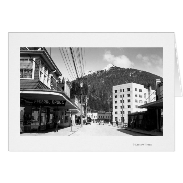 Uppdrag Street i Ketchikan centrum Hälsningskort (Framsidan Horizontal)